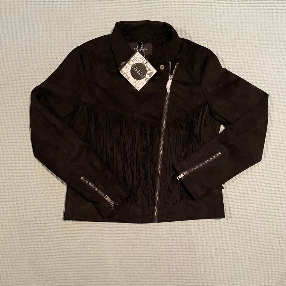 NWT Coalition LA Vegan Leather Hooded Jacket